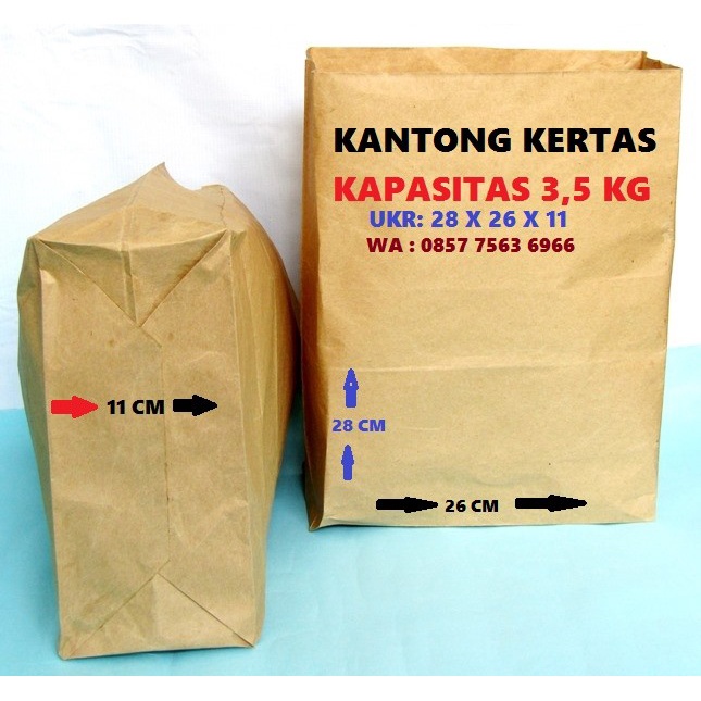 Kantong semen Eceran/ Kantong Kertas / Kantong Beras 28 X 25 X 10 Cm / Karung Tepung / Kantong Packi