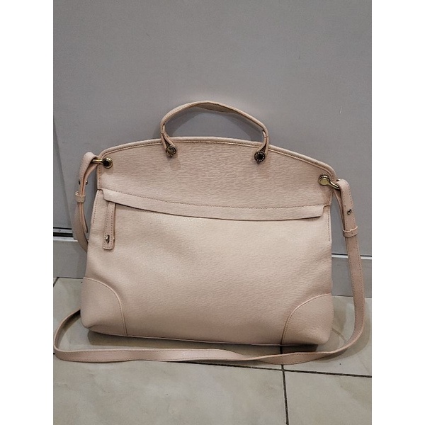 Furla light pink piper handle & sling bag preloved