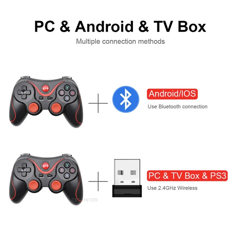 GEN GAME X3 Wireless Bluetooth Gamepad Controller Bracket (Hitam)