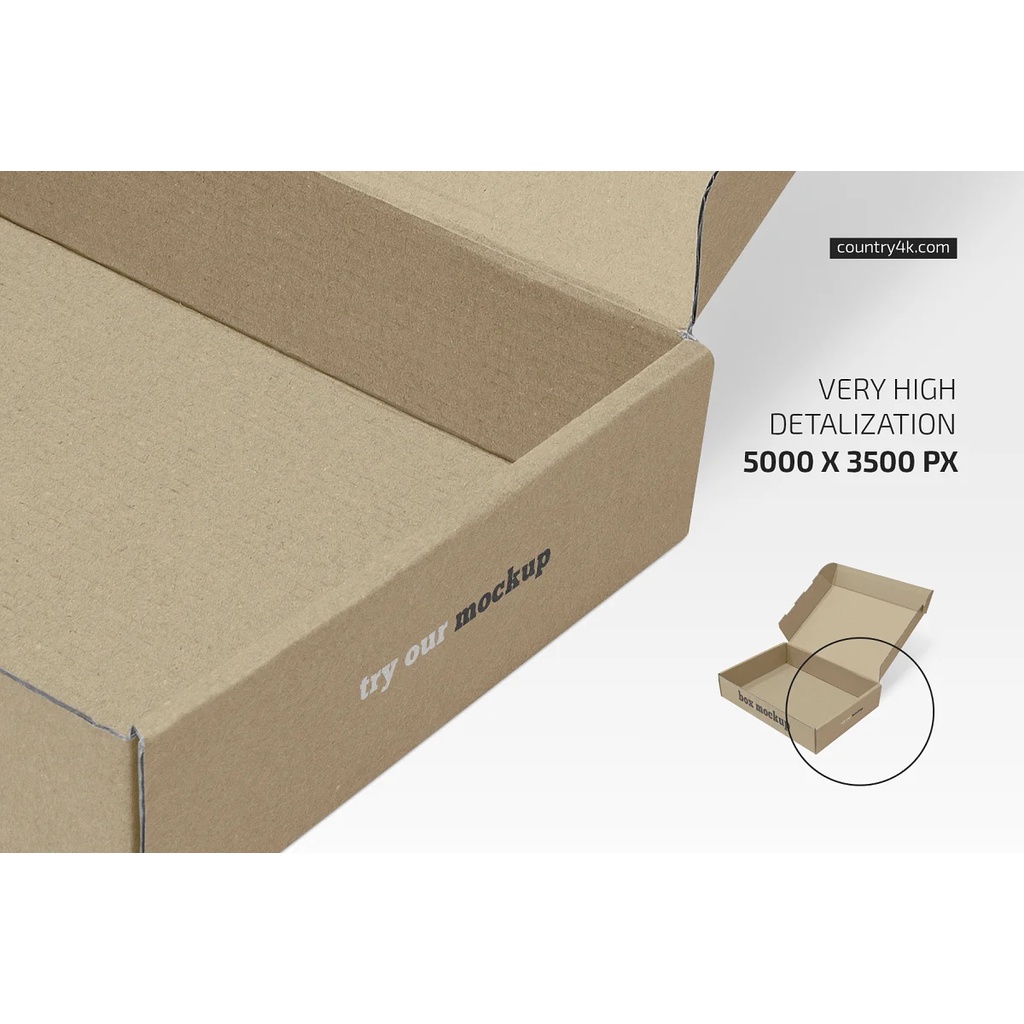 Flat Paper Box Mockup Set