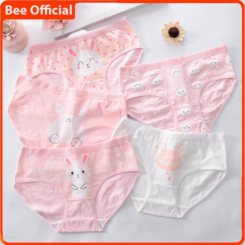 BEE - Cd Imut Fashion Jepang Celana Dalam Wanita Katun Import Mid Waist Jiashini 884