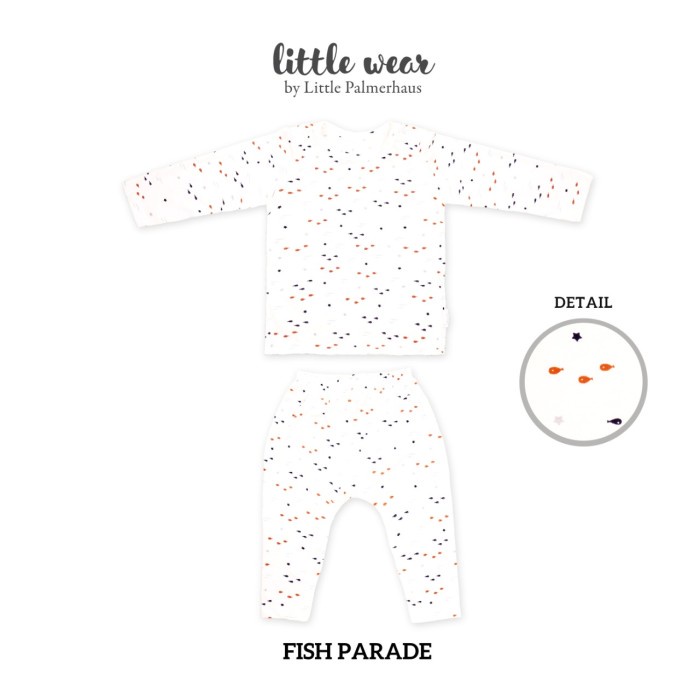 Little Palmerhaus LITTLE WEAR SHOULDER BUTTON LONG SLEEVE 1-3 tahun - FISH PARADE, 1-2 TAHUN