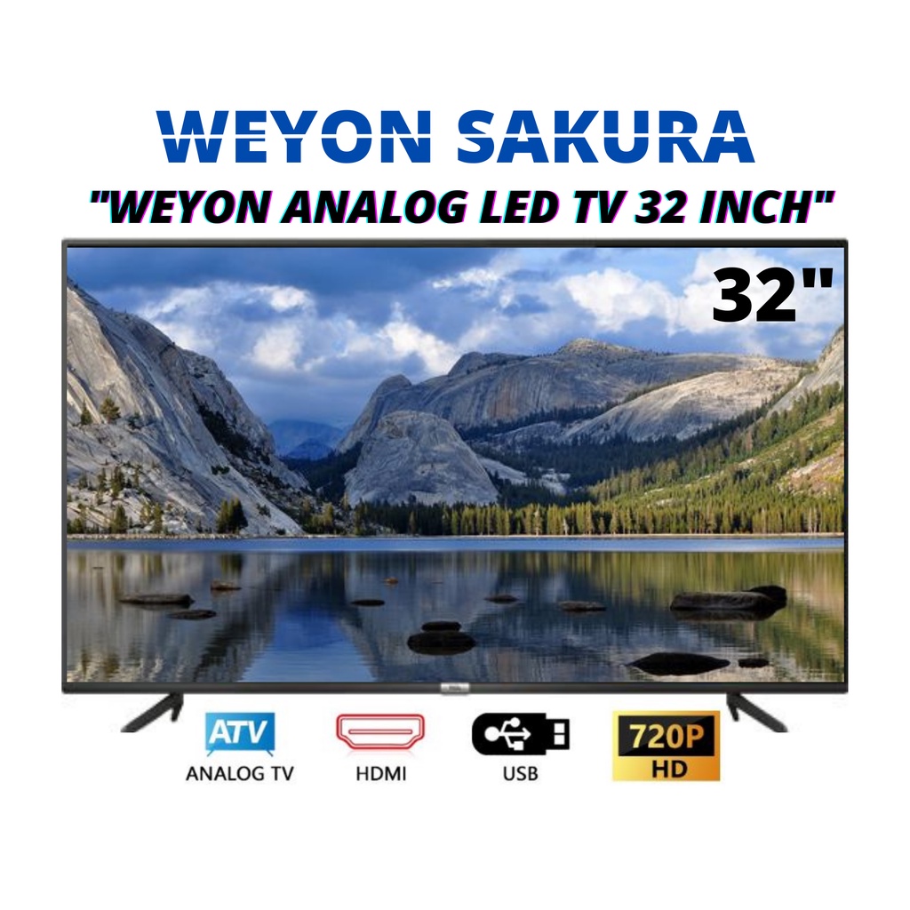 WEYON TV LED 32 INCH ANALOG HD Garansi 1 tahun LED TV MONITOR CCTV