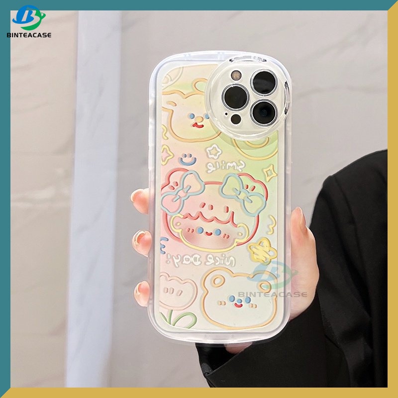 Case TPU Motif Graffiti Bunga Beruang Untuk VIVO Y33S Y21T Y21S Y33S Y11 Y12 Y15 Y17 Y12S Y15S Y15S Y20S Y19 Y91C Y30 Y50A Y1