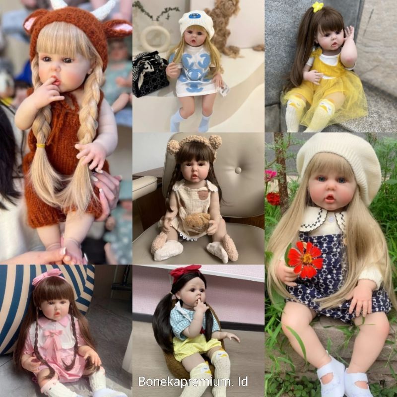 Boneka Reborn Cewek Jari Masuk 60cm lucu premium