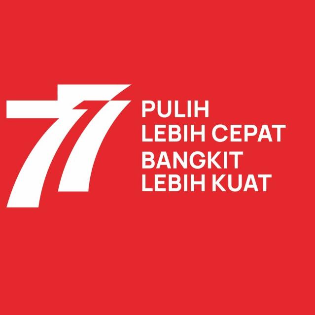 baju kaos polo kerah HUT RI 77 INDONESIA PULIH BANGKIT RESMI pria - XL