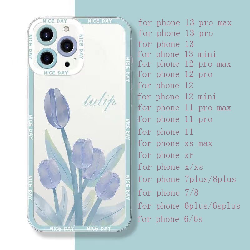 Soft Case Silikon TPU Transparan Motif Bunga Untuk IPhone 14 13 12 11 Pro X XR XS Max 7 8 14 Plus 6 6S