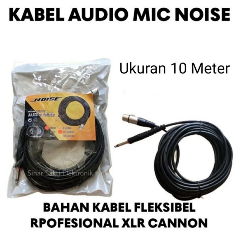 Kabel Microphone 10m Hitam Noise 10 m Meter Mic Mik Microfon Audio