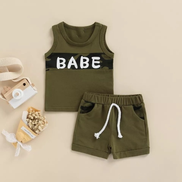 BEFAST - ZTL OOTD Setelan Anak ANICA / SETELAN SINGLET ANAK BABE / Pakaian Anak Balita / Oneset Kekinian Anak-Anak / Set Atasan Kaos Tanpa Lengan+Celana Pendek / Fashion Santai Anak Casual / Setelan Anak Perempuan dan Laki-laki / Termurah