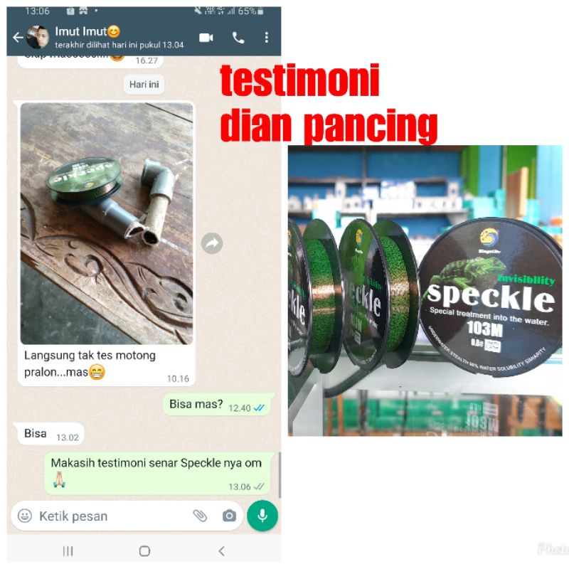 Senar Pancing Speckle Panjang 100M Lembut Kuat dan Tidak Keriting