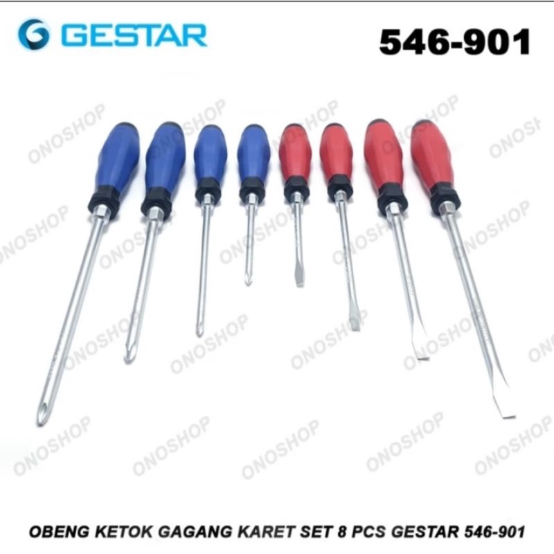 Obeng Ketok Gagang Karet Set 8 Pcs Gestar 546-901