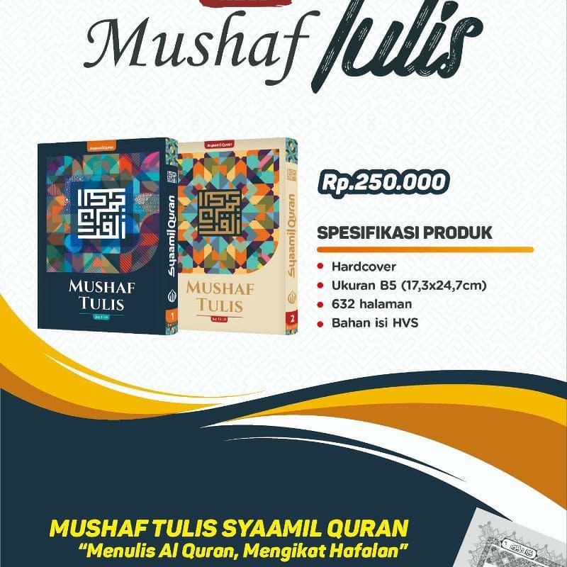 AL QURAN TULIS TANGAN  | AL QURAN TULISANKU  | Syaamil Quran Mushaf Tulis 30 Juz (3 Jilid+Box) Hardcover Ukuran B5