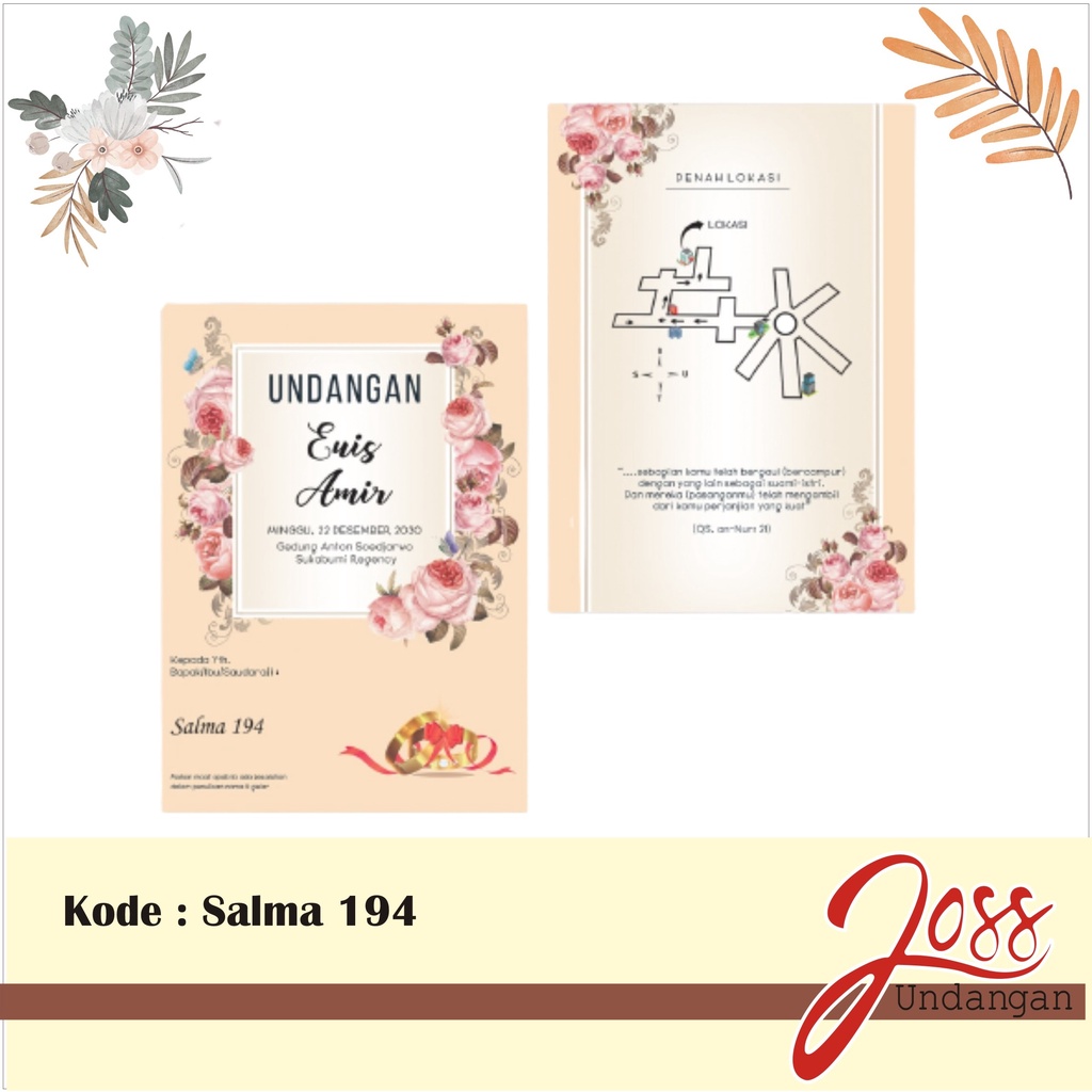 Blangko Undangan Pernikahan Salma 194 Harga Murah