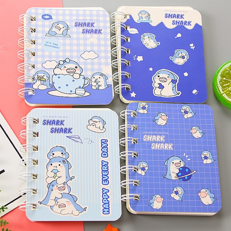 1 pcs Buku / Notebook Mini Ring A7 Motif-Shark