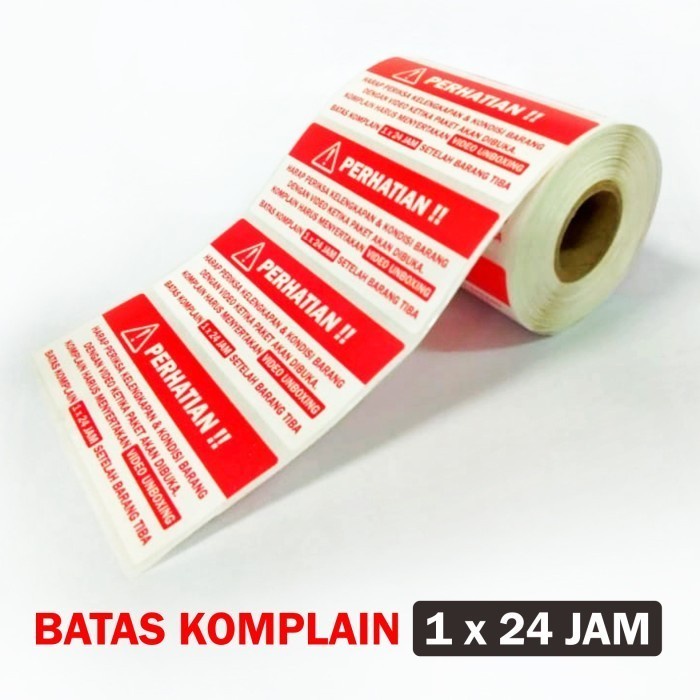 

Sticker Label Perhatian Video Unboxing 8,5 x 3,5 cm (1 roll/ 500 pcs) - 1 x 24 jam