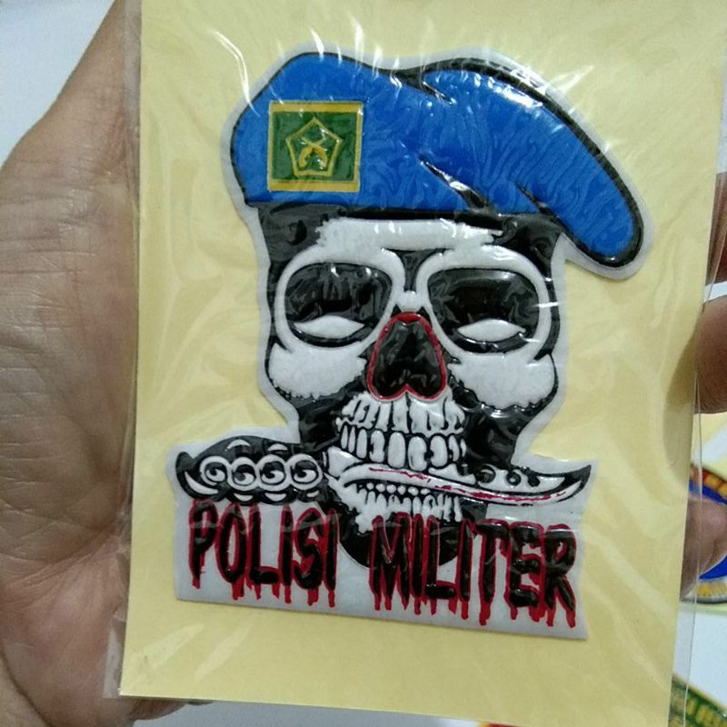 GILBERT ARMY STORE Stiker Polisi MIliter PM mobil Motor Bisa Ditempel Lekat Kuat Embos Timbul Terbaru