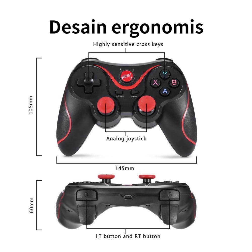 GEN GAME X3 Wireless Bluetooth Gamepad Controller Bracket (Hitam)