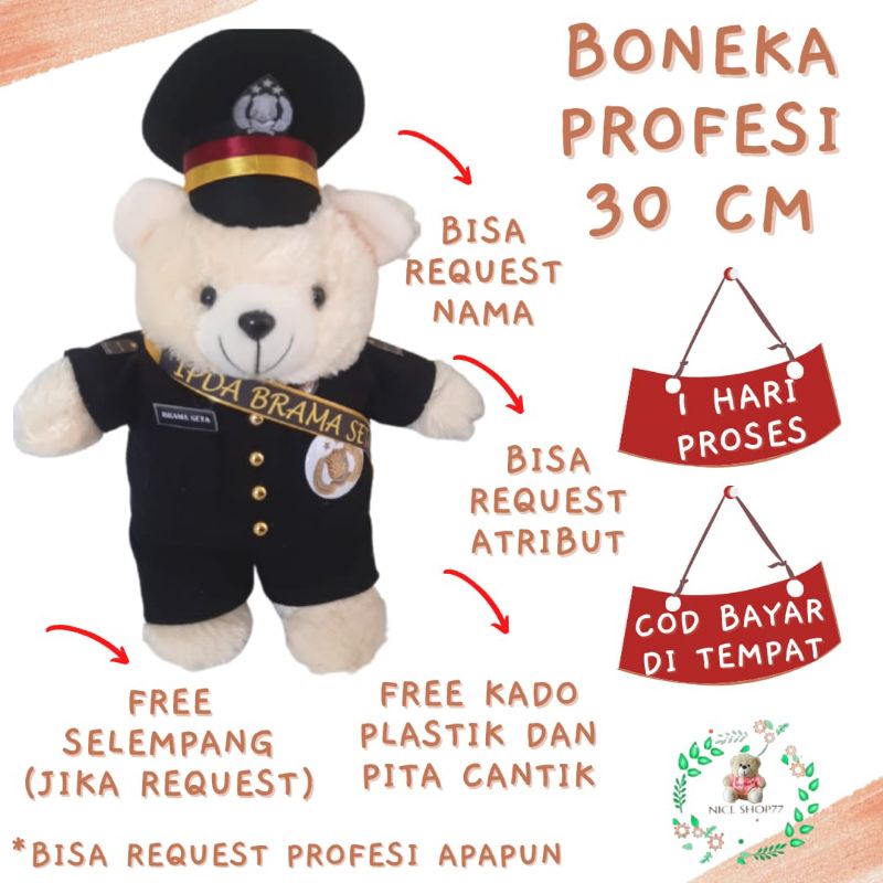 Boneka profesi 30cm packing plastik kado