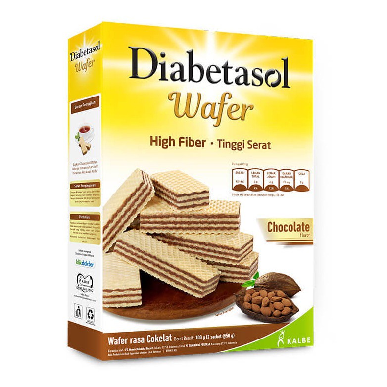 

Diabetasol Wafer Chocolate 100 gr||Diabetasol Wafer Chocolate 100gr [ 2x50 gr ] cocok untuk Diabetes
