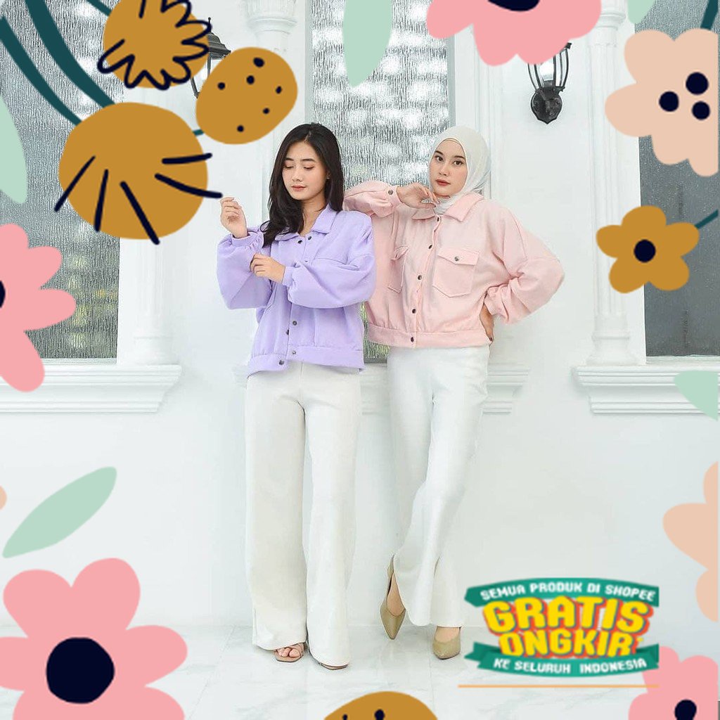 Putih Merah hitam kuning hijau orange abu / X Urband Absolute Jaket Olin Button Lengan Balon Sweater