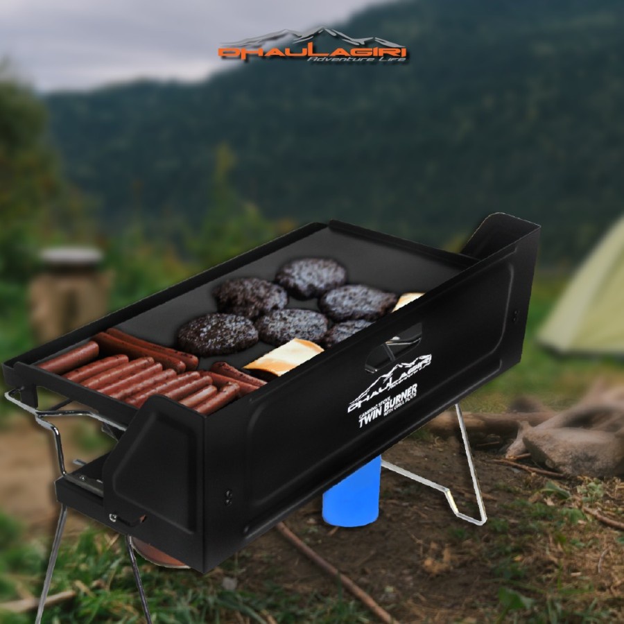 Dhaulagiri Camping Stove Twin Burner with Grill Plate