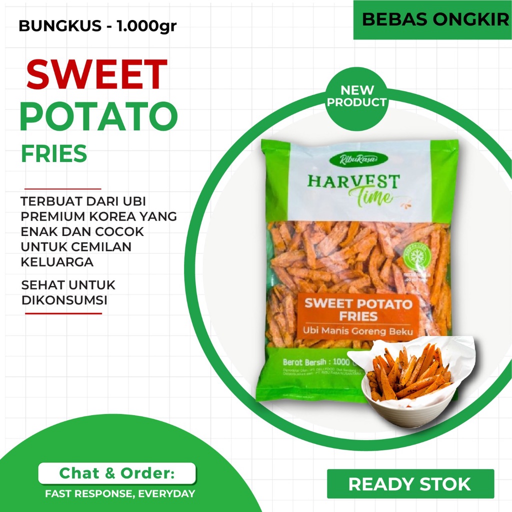

Frozen Harvest Time Korean Sweet Potato Fries / Ubi Manis Korea 1 kg