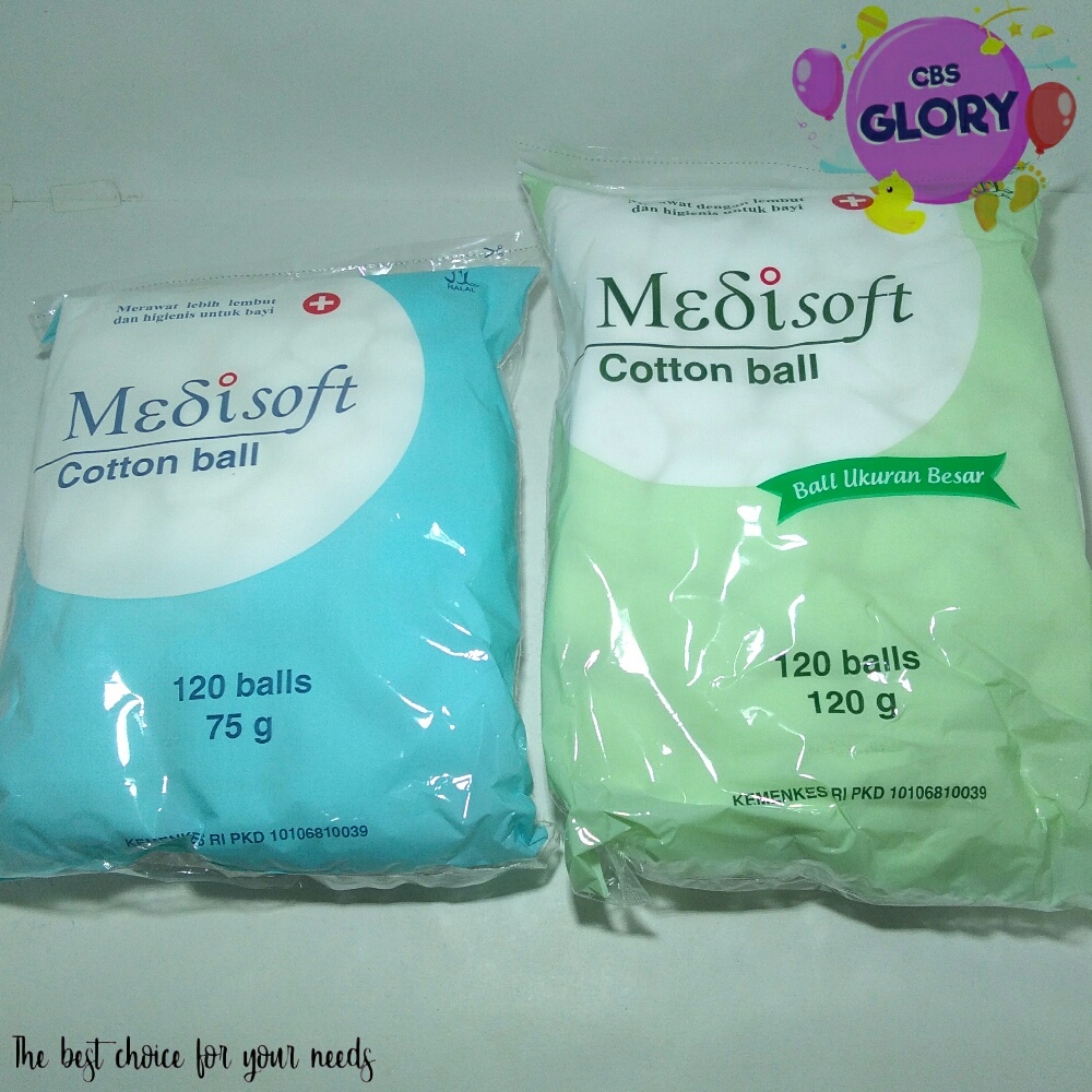 Kapas Bola Medisoft/Kapas Perawatan Bayi/Cotton Ball/Lembut &amp; Higienis