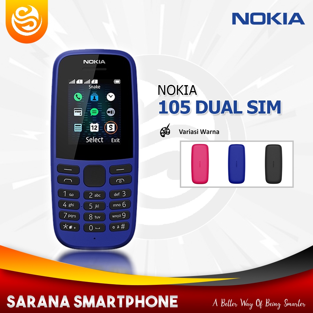 Nokia 105 Dual Sim Handphone Smartphone Android Garansi Resmi BINB Gratis Ongkir Cashback Bonus