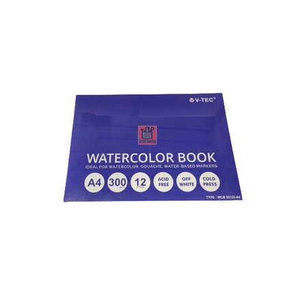 

Water Colour Book V-Tec Ukuran A4 WCB - 30122 / Sketchbook Water Colour Vtec 300 Gram isi 12 Sheet – SHABQ