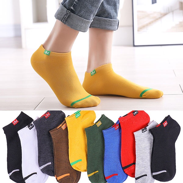 Kaos Kaki Fashion Pria Wanita Warna Polos Sporty Garis Depan / Ankle Socks Unisex Semata Kaki Import Murah / TS-40