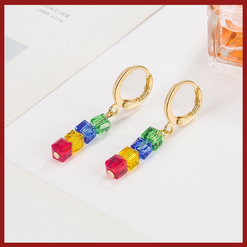 Anting Gantung Manik-Manik Lapis Emas 18K Untuk Wanita U1079