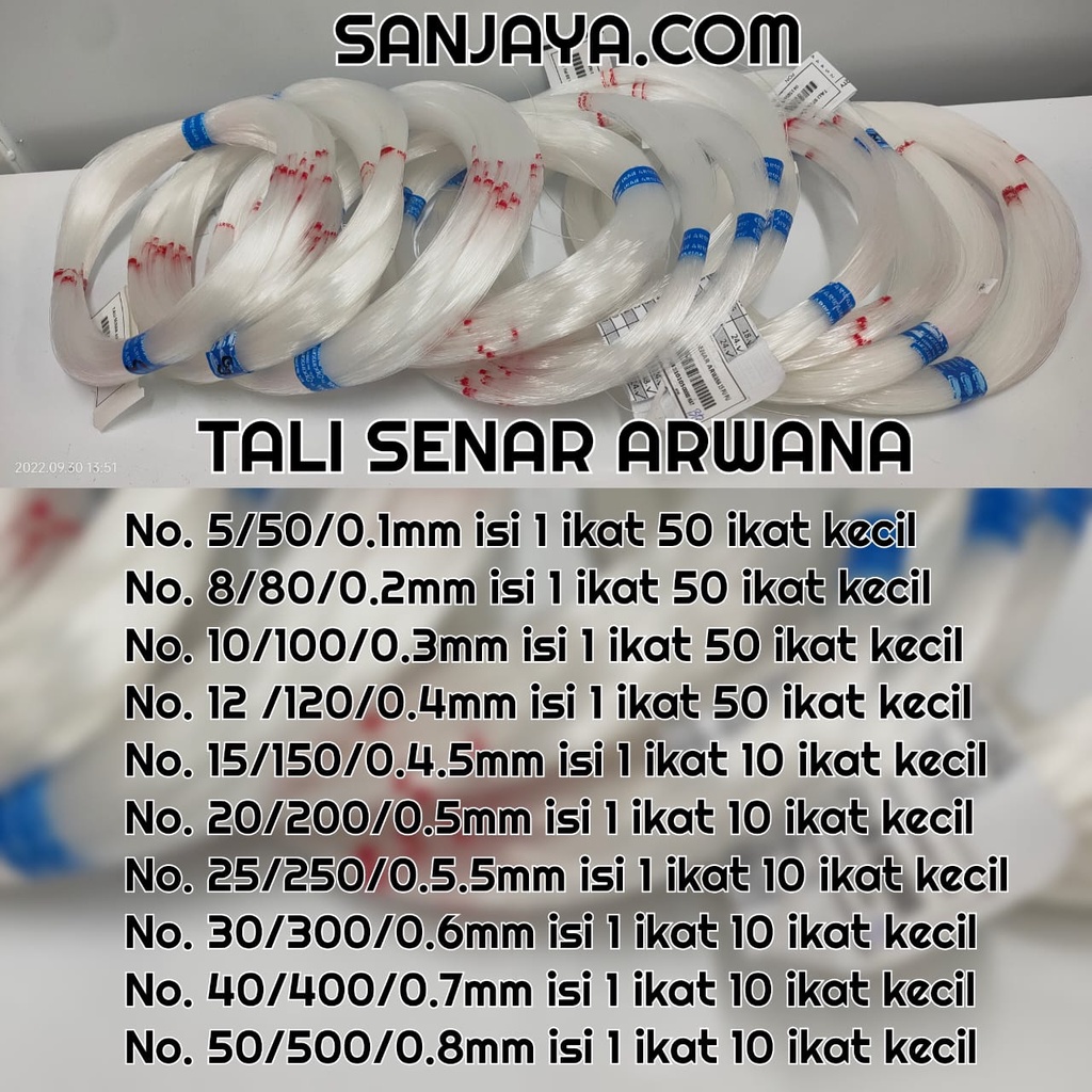 TALI SENAR / TALI SENAR PANCING / TALI KERAJINAN TANGAN MANIK MANIK / TALI BENING PUTIH / TALI SENAR ARWANA