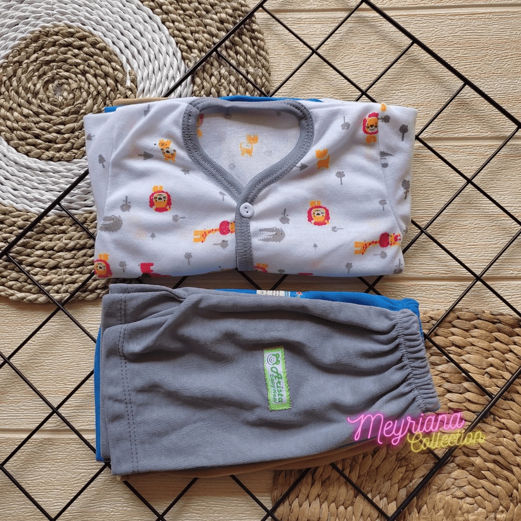 Promo - Seri Kombinasi 6 PCS Baju Bayi Lengan Pendek  dan Celana Pendek Bayi Baru Lahir Meyriana Collection