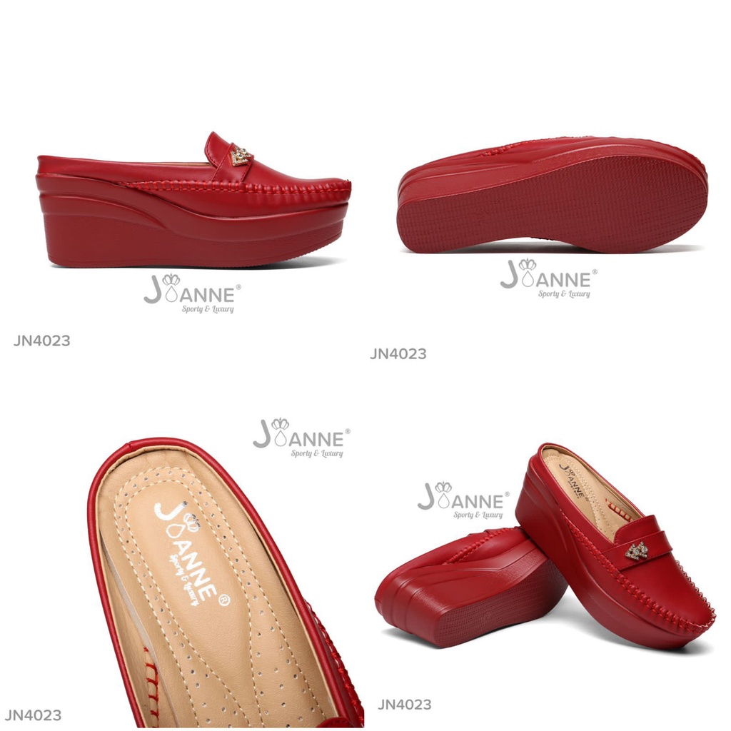 JOANNE Sepatu Wanita Mules High Wedges Shoes #JN4023 ORIGINAL