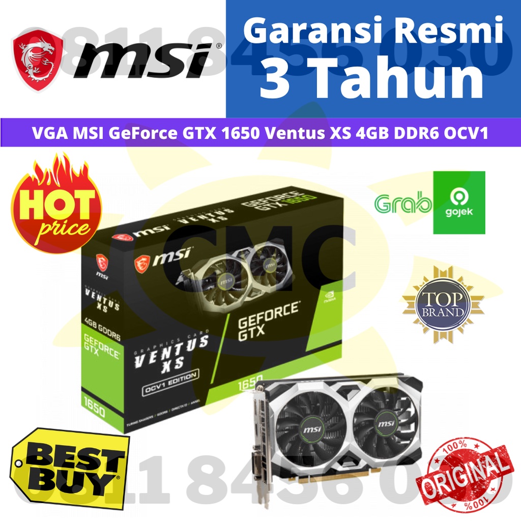 MSI GEFORCE GTX 1650 VENTUS XS 4GB DDR6 OCV1 GTX1650 RESMI