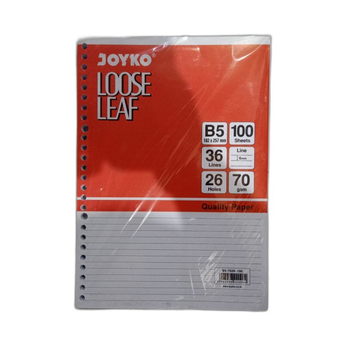 

Loose Leaf / Isi Kertas File / Binder Joyko B5-7026 / 100 Lembar