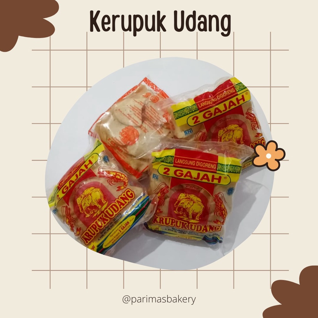 

KRUPUK UDANG ENAK CAP 2 GAJAH ukuran 250 gram