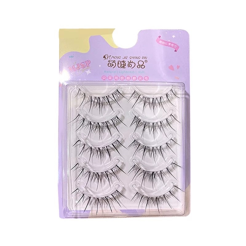 F59 - 5 PASANG FAIRY Air False Eyelashes Natural Transparent Thin Band Eyelashes Japanese Simulation Slender Lashes Extension Beauty Tool