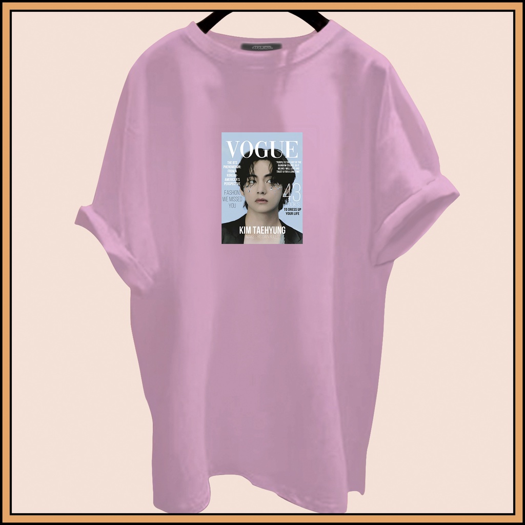 CALVIERO SHOP - BAJU KAOS ATASAN WANITA PRINT VOGUEE TAEKHYUNG LOGO GALAXY PRINT
