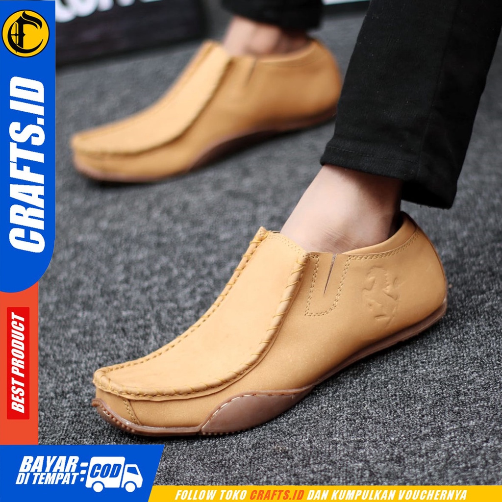 CRAFTS fero - Sepatu Formal Pantofel Kulit Asli Kerja Pria