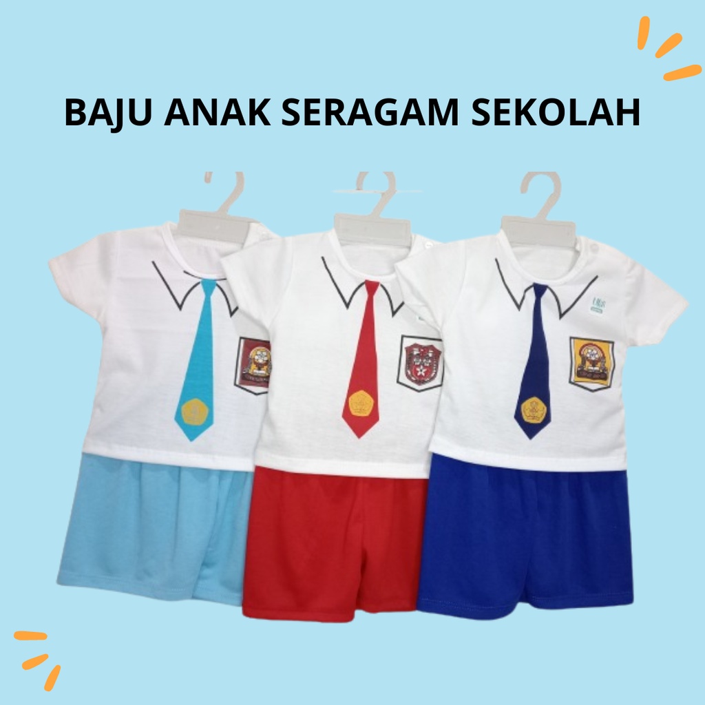 SETELAN ANAK CEWEK COWOK SEKOLAH/KARAKTER SD/SMP/SMA USIA 6 BULAN- 1TAHUN 446100