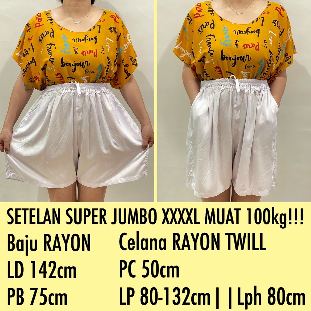 PAKET COMBO!!! SETELAN CELANA PENDEK SUPER JUMBO FIT TO 4XL MUAT DI ATAS 100kg!!!