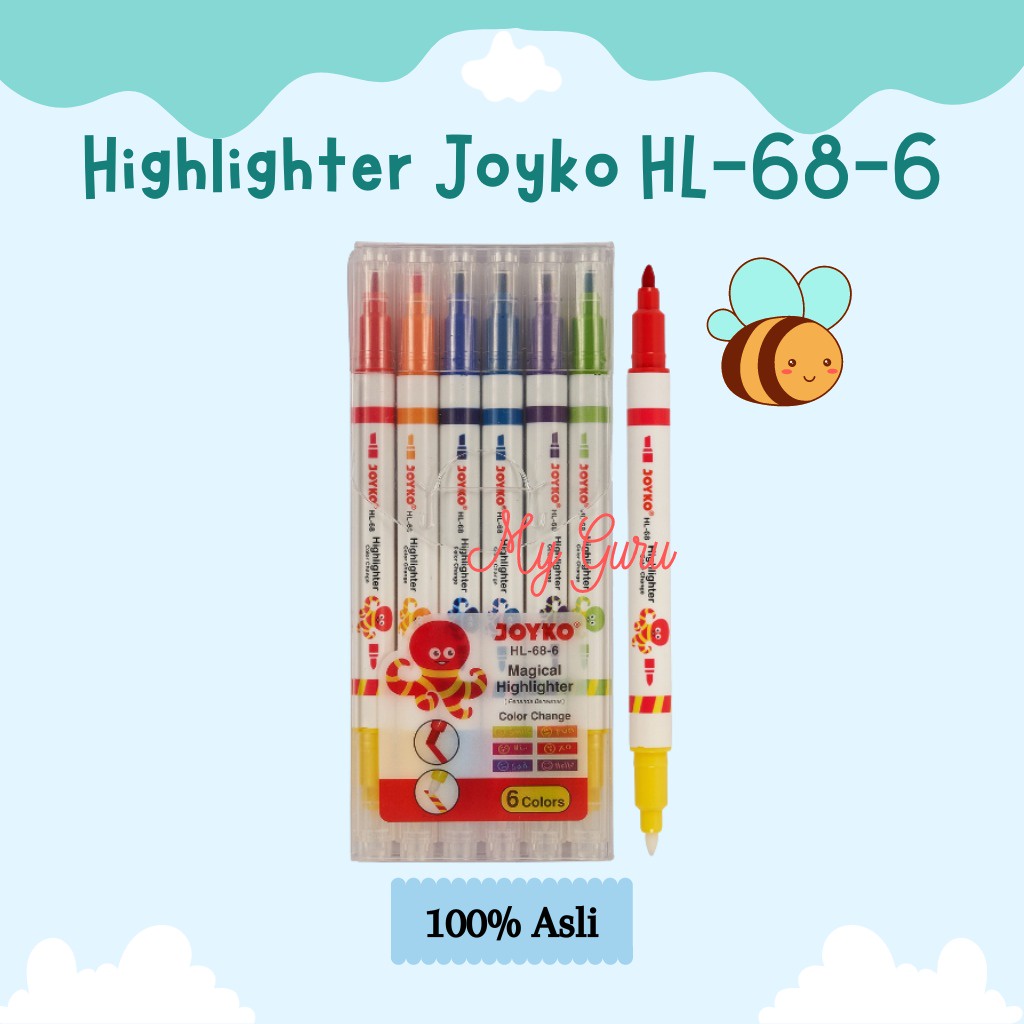

[SET] JOYKO PENANDA HIGHLIGHTER JOYKO HL-68-6 (6 WARNA)