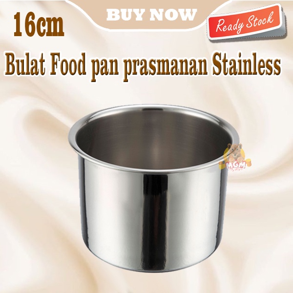 16cm Bulat Food pan prasmanan Stainless foodpan bulat Tinggi 8.5CM