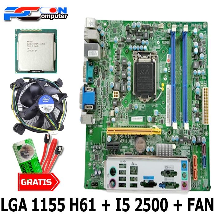 Mainboard Mobo Motherboard LGA 1155 H61 Onboard i5 2500