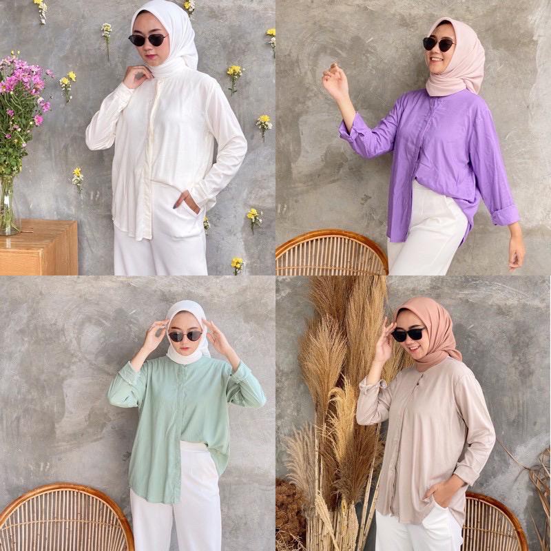 Tq88indonesia Fashion Baju Blouse Wanita Terbaru /  Maudy Shirt,/ Blus Lengan Panjang / Busana Casual Cewek / Ootd / Oufit Kasual Kekinian