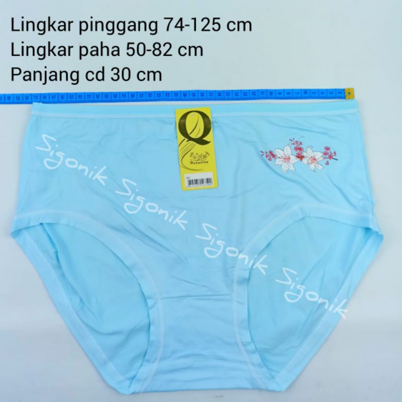 CD Celana Dalam Wanita Jumbo Super Soft Huayiting XXXXL 4XL 5L Kode 5081 Big Size Cewek Perempuan Lembut Melar Motif Bunga Warna Random Pakaian Dalaman Sigonik
