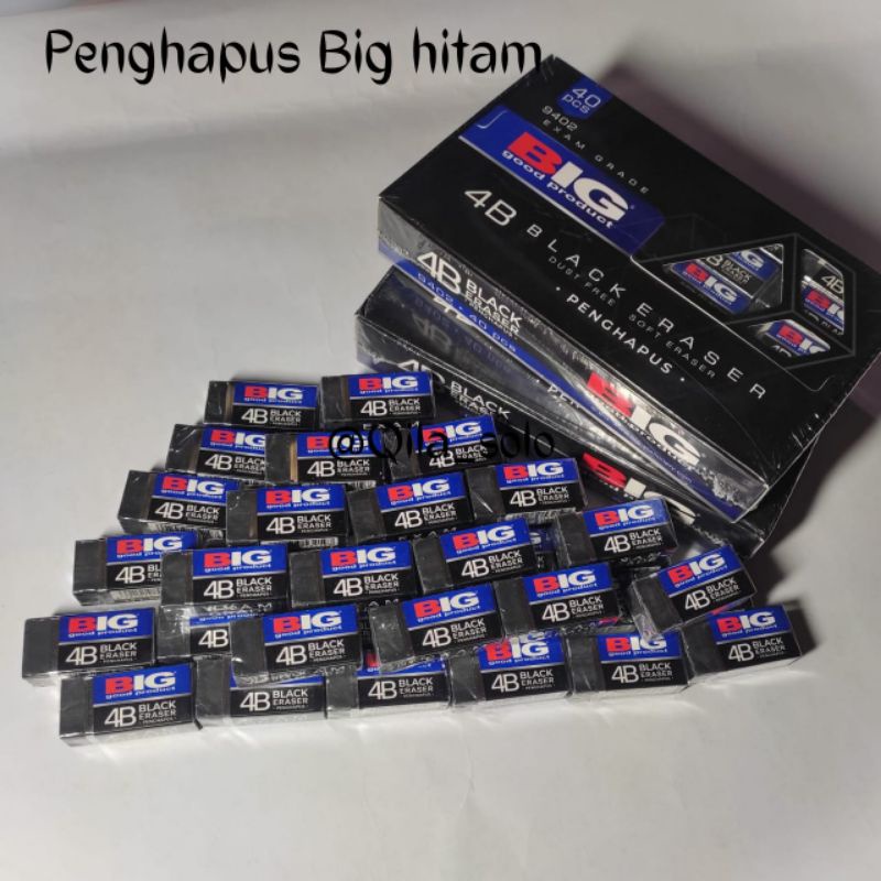 

Black Eraser/Penghapus Hitam BIG 4B Kecil 1 pak(isi 40 pcs)