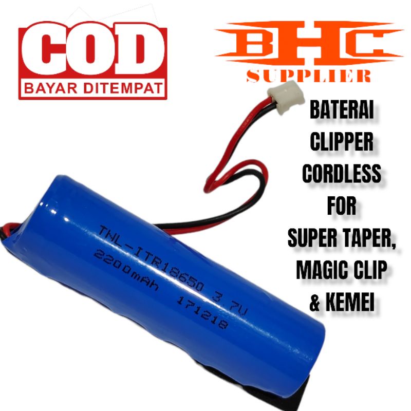 BATERAI CLIPPER CORDLESS FOR  SUPER TAPER /  KM 2600 DLL/ BATRE MESIN CUKUR CHARGER / BATTERY