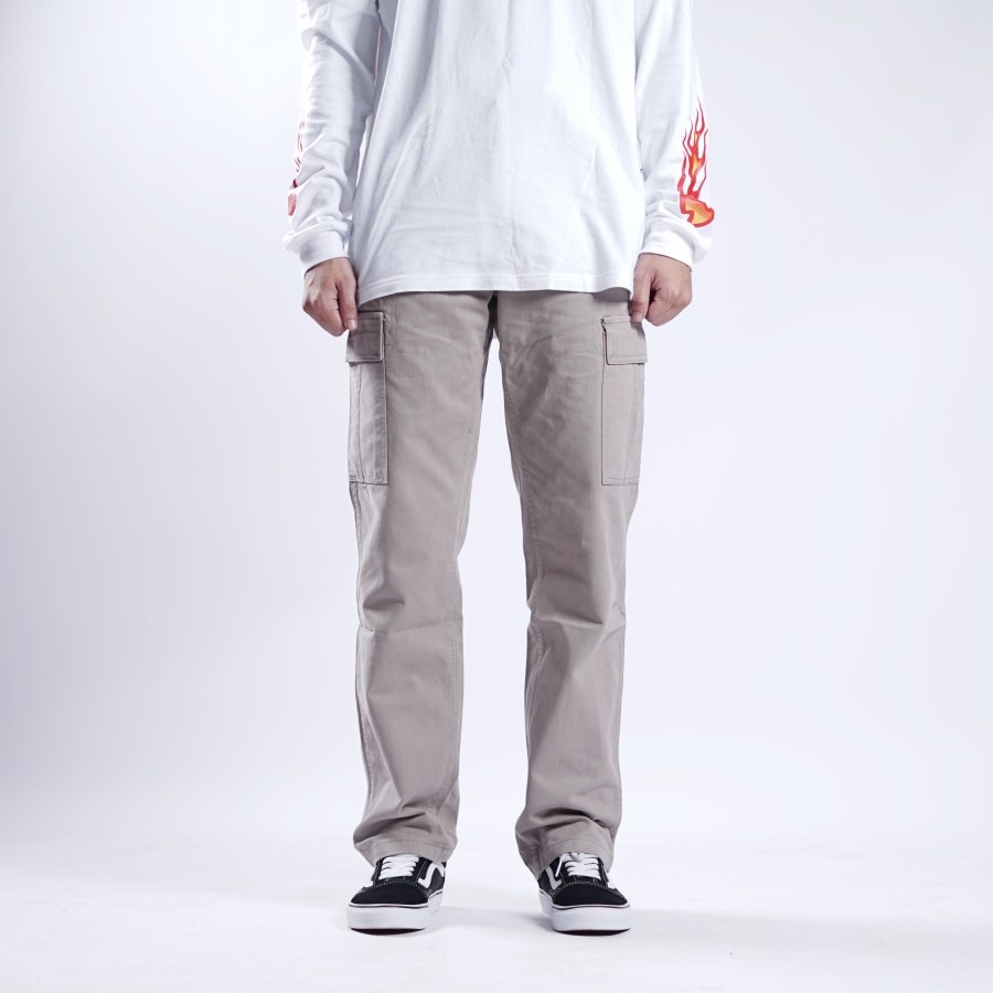 Superego Celana Chinos Cargo Pants Straight Fit Reguler Khaki